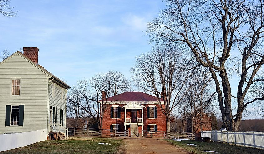 The reconstructed Appomattox Court House at the Appomattox Court House National Historical Park