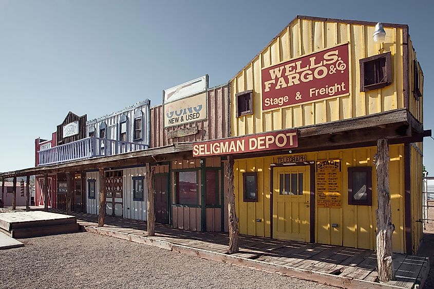Street scene with old west style decoration in Williams. Editorial credit: Ersler Dmitry / Shutterstock.com