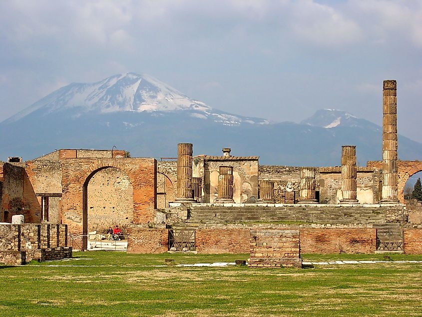 The ruins of the ancient city of Pompeii in Italy.