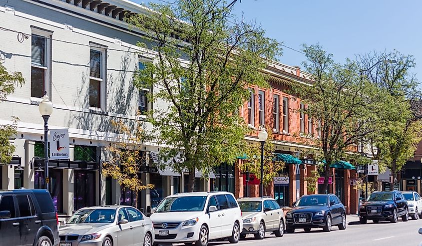 Main street of historic downtown, Littleton, Colorado