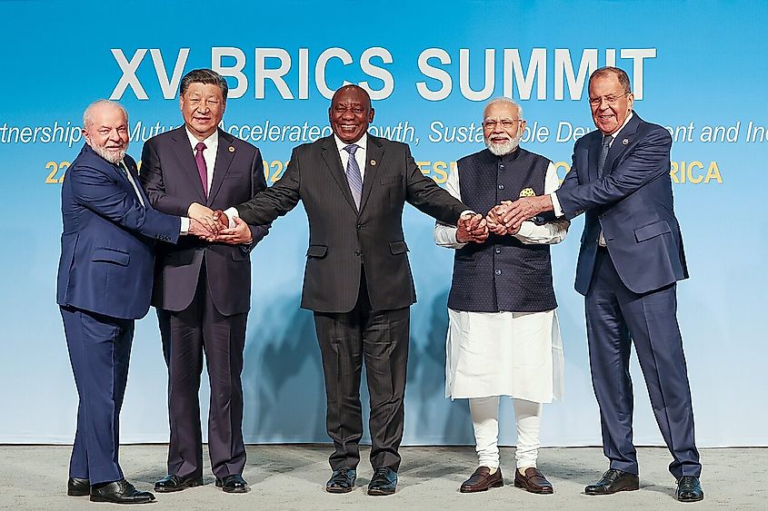 BRICS Leaders Retreat Meeting, at Johannesburg, in South Africa on August 23, 2023.