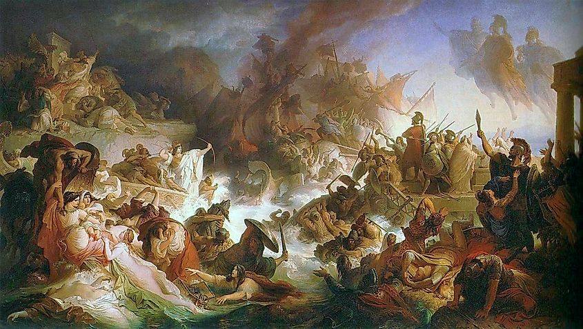Romantic interpretation of the Battle of Salamis by Wilhelm von Kaulbach.