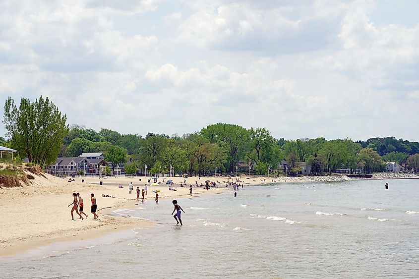 Beach view in St. Joseph, Michigan.