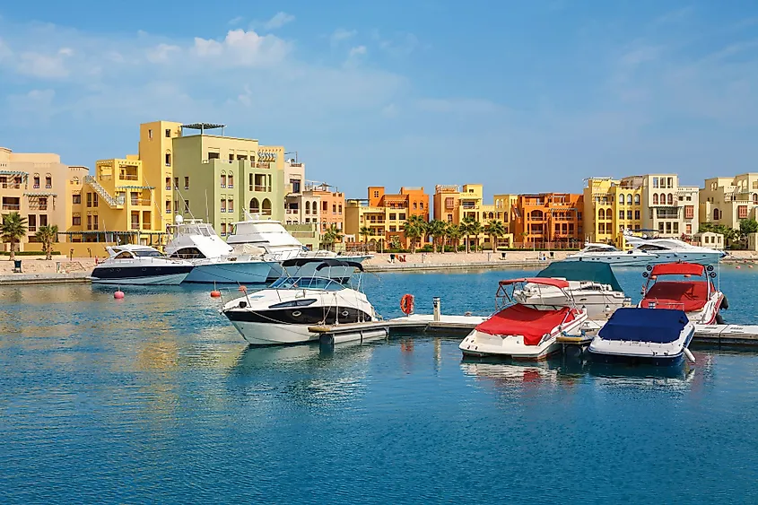 Boats in Abu Tig Marina, El Gouna, Egypt. 