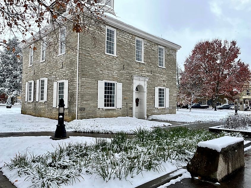 The historic Indiana state courthouse in Corydon.