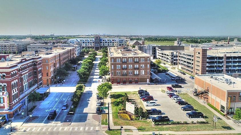 Aerial view of downtown Frisco, Texas