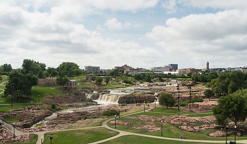 The Big Sioux River flows over rocks in South Dakota