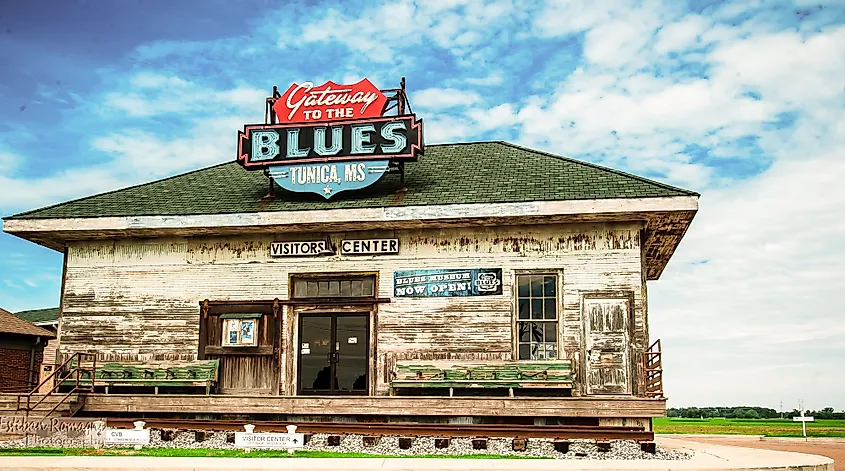 A visitor center in Tunica, Mississippi