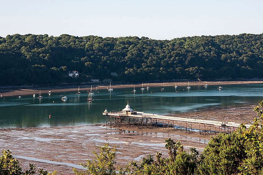 Menai Strait and pier in Bangor