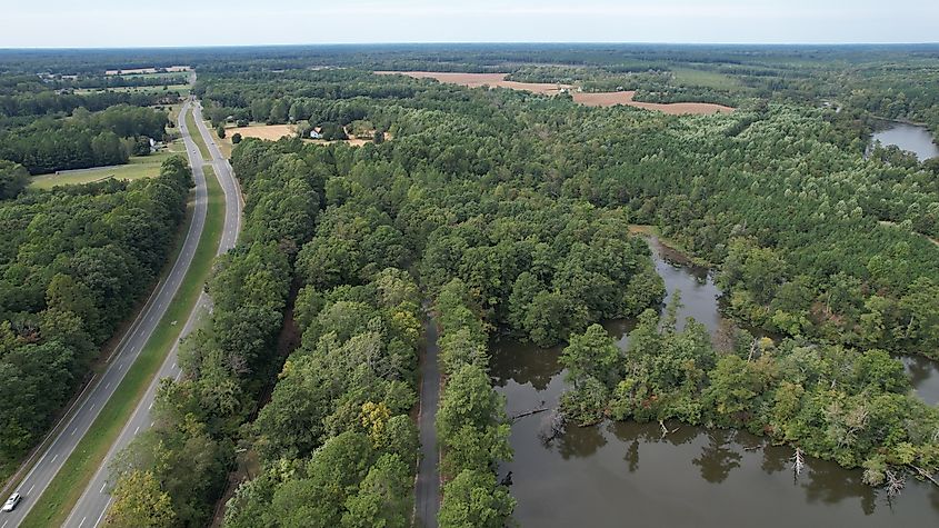 Aerial View of Kilmarnock, Virginia