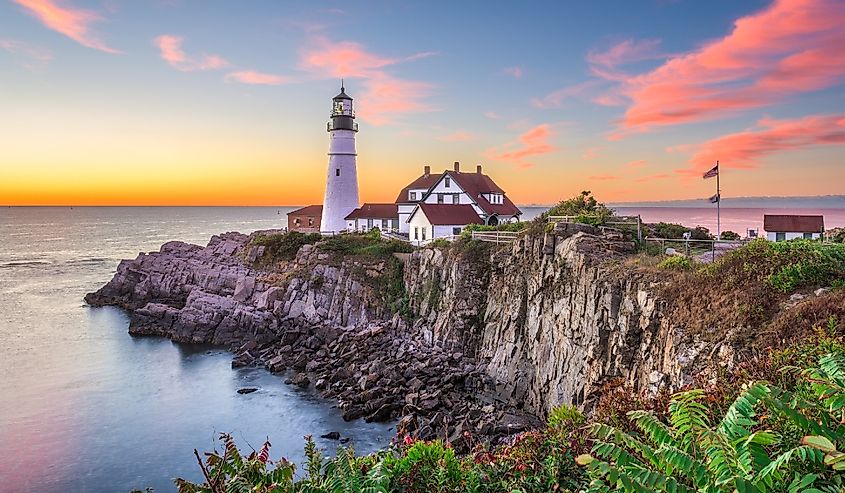 Portland, Maine, USA at Portland Head Light.