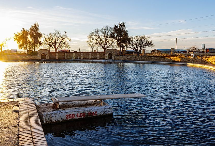 Diving Board at The Spring Fed Pool at San Solomon Springs, Balmorhea State Park, Texas (Billy McDonald via Shutterstock)