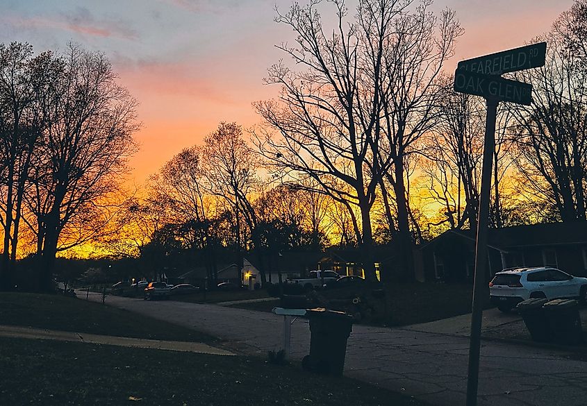 Sunset in Mauldin, South Carolina