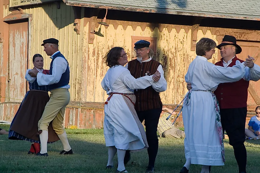 Couples dancing at the Midsummer's Festival in Lindsborg, Kansas