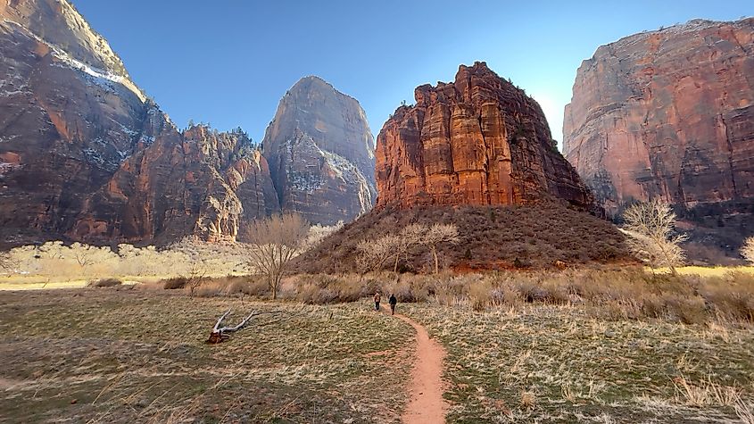 Hikers at the Zion National Park, Utah.