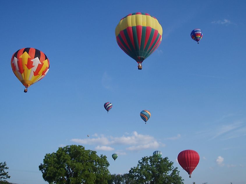 Hot air balloons at the Warren County Farmers' Fair in New Jersey.
