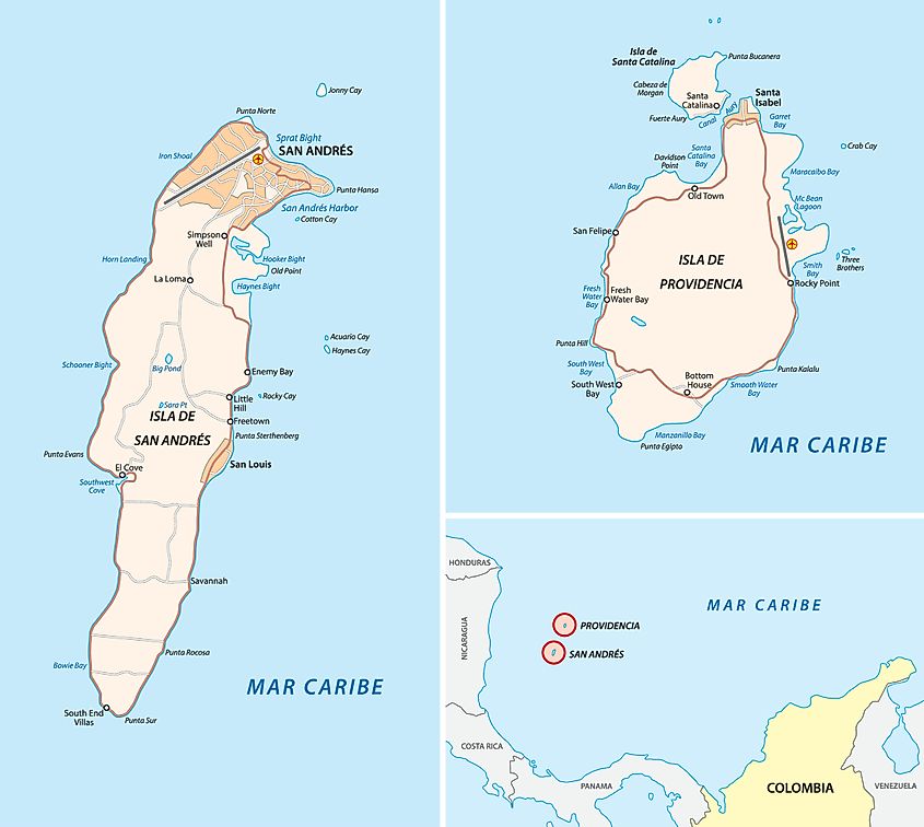 San Andres Island Colombia Map 