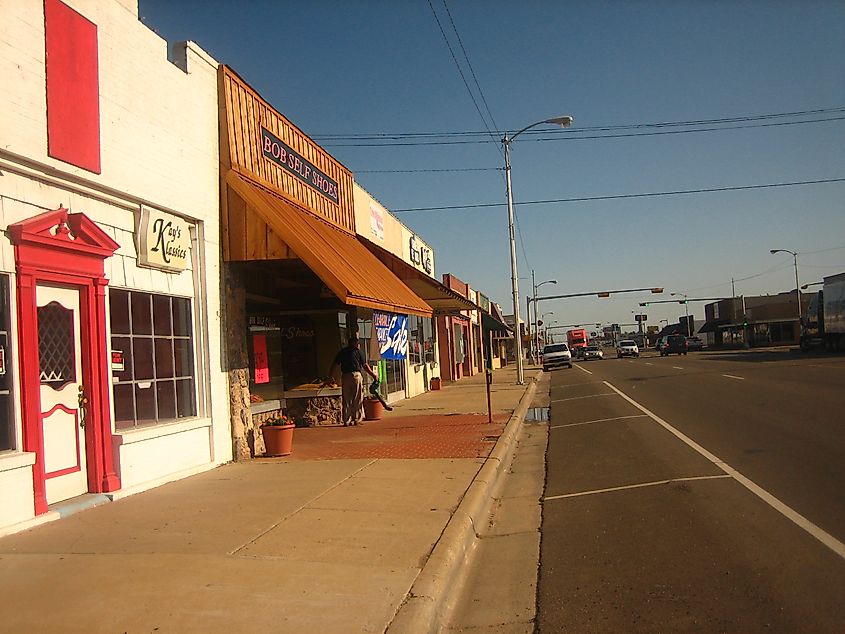 Street view in Dumas, Texas