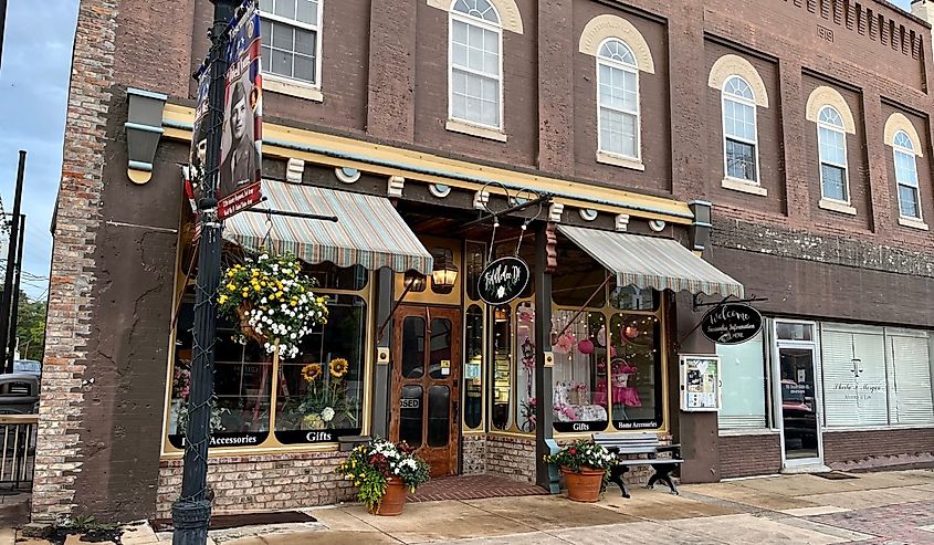 Scenes from downtown Tuscumbia, Alabama - shops and restaurants