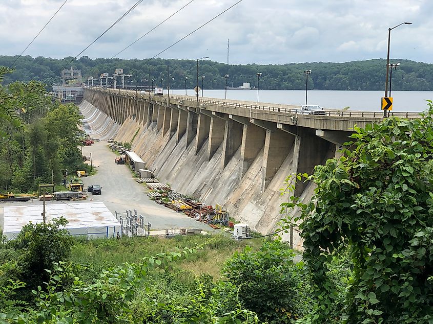 US 1 crossing the Susquehanna River on the Conowingo Dam in Cecil County, Maryland