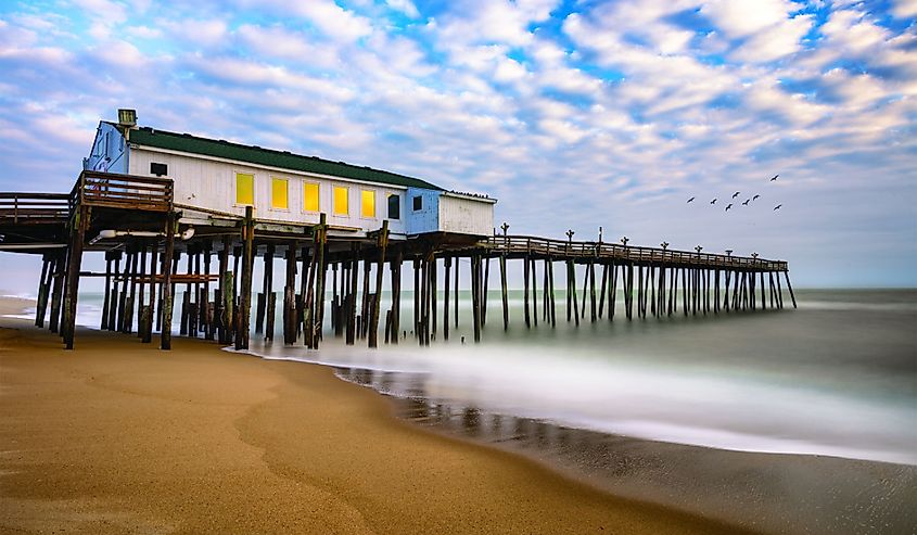 Kitty Hawk fishing pier along North Carolina's Outer Banks