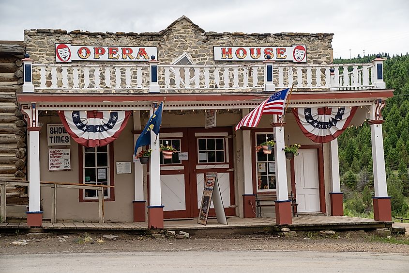 A historical opera house in Virginia City, Montana