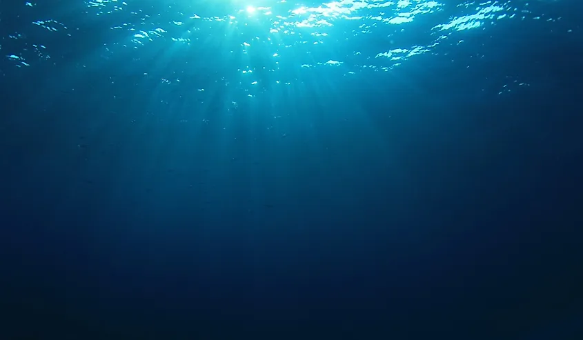 Underwater blue background in sea