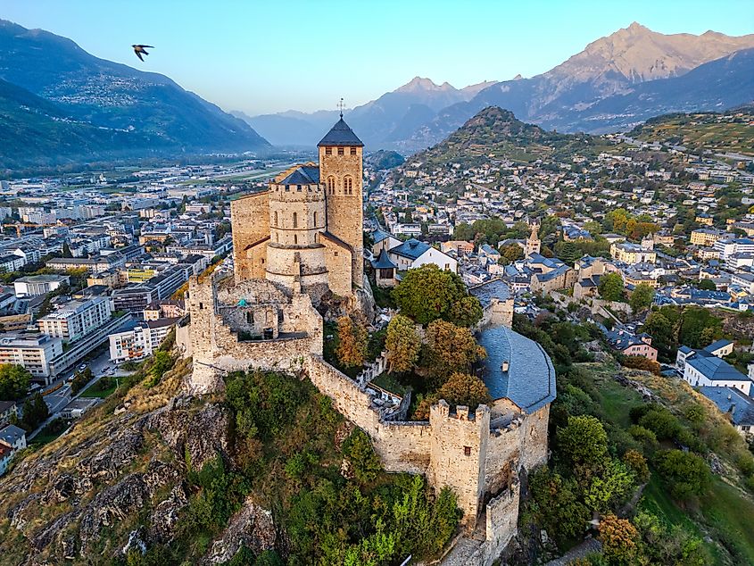 The historic Valere Basilica in Sion, Switzerland.