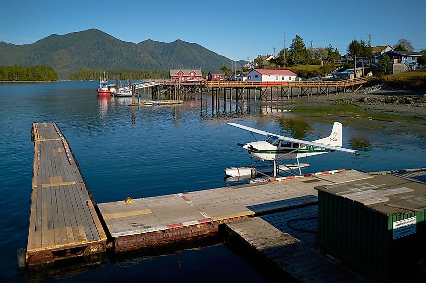 Floatplane Dock in Tofino Canada. 