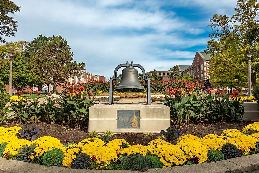 Old Main Bell on the campus of Illinois State University in Normal, Illinois