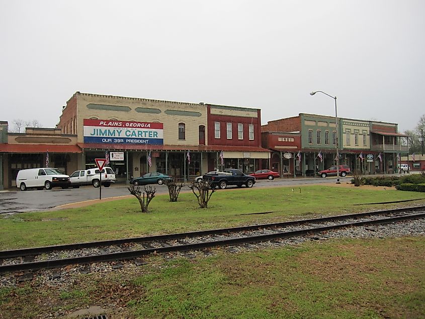 Plains downtown storefronts.
