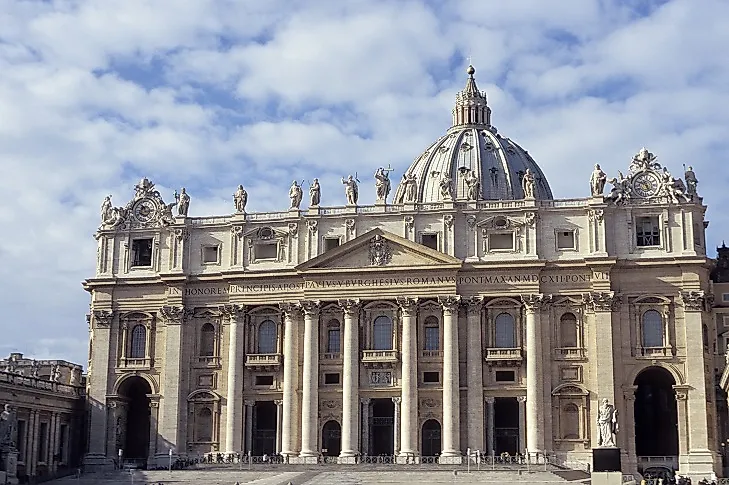 Interior of St. Peter's Basilica in Vatican City.