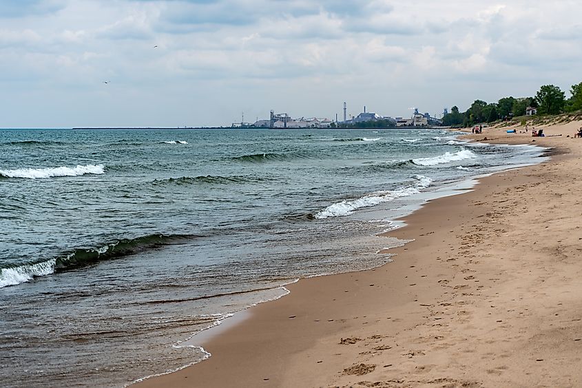 Indiana Dunes National Park along the southern shore of Lake Michigan.