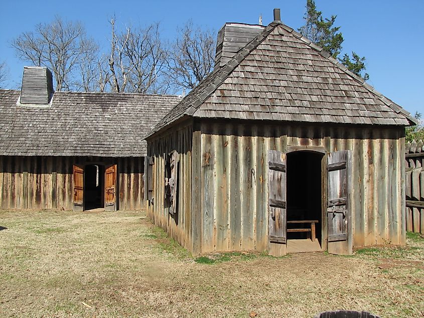 Replica building at Fort St. Jean Baptiste State Historic Site in Louisiana
