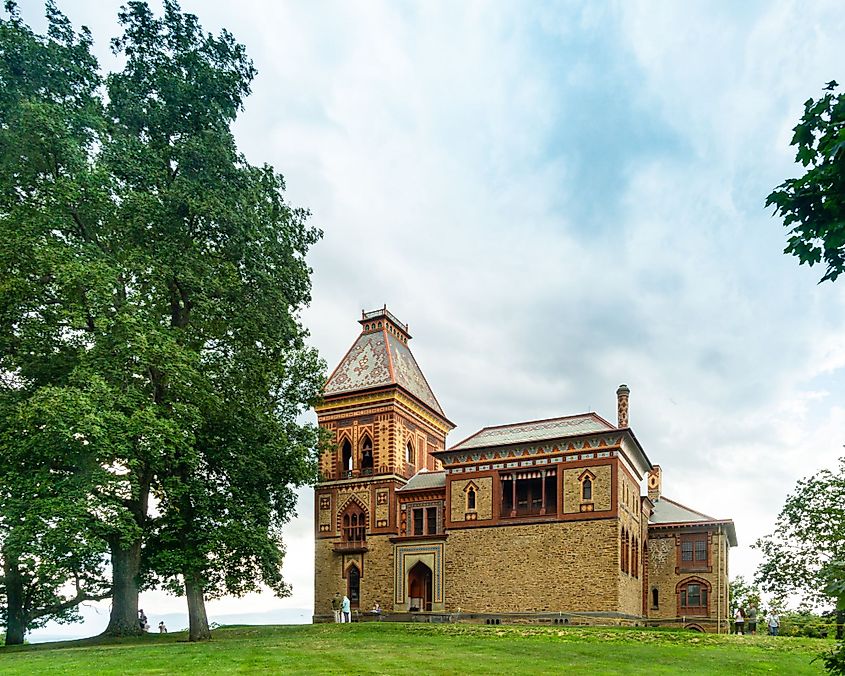 A landscape view of Olana State Historic Site in Greenport, New York