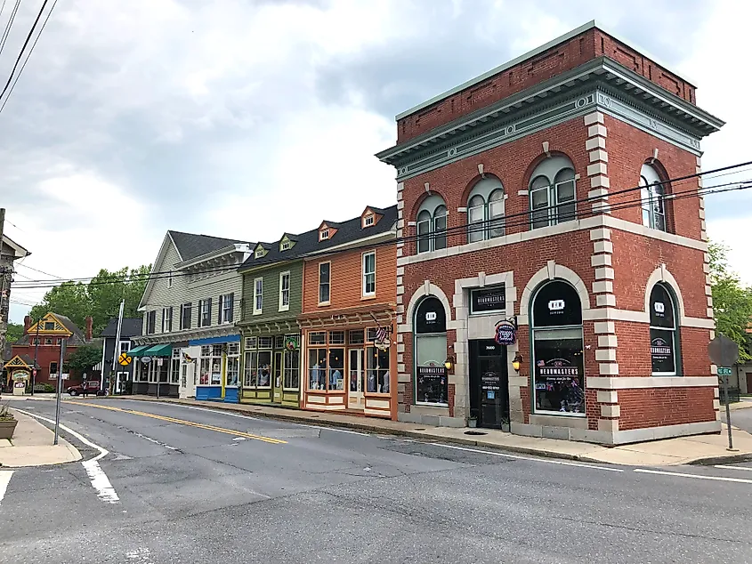 Main Street in Sykesville, Maryland. 