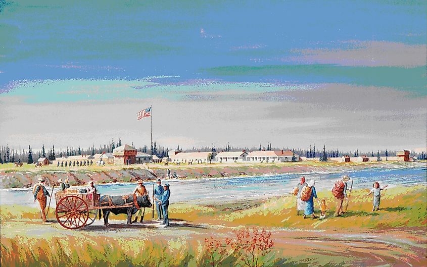 Illustration of Old Fort Ripley, Minnesota