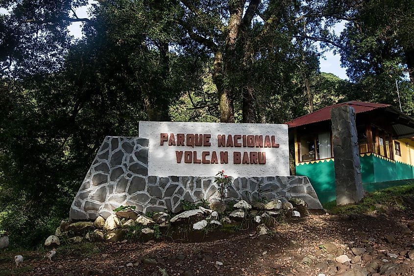 Entrance to Volcan Baru, the tallest mountain in Panama. The beginning of a six hour hike