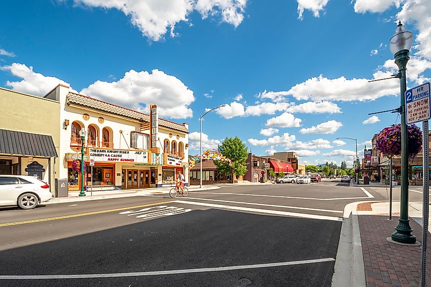 Buildings along First Avenue in Sandpoint, Idaho.