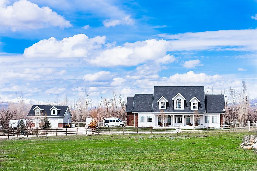 Beautiful homes in Mount Pleasant, Utah.