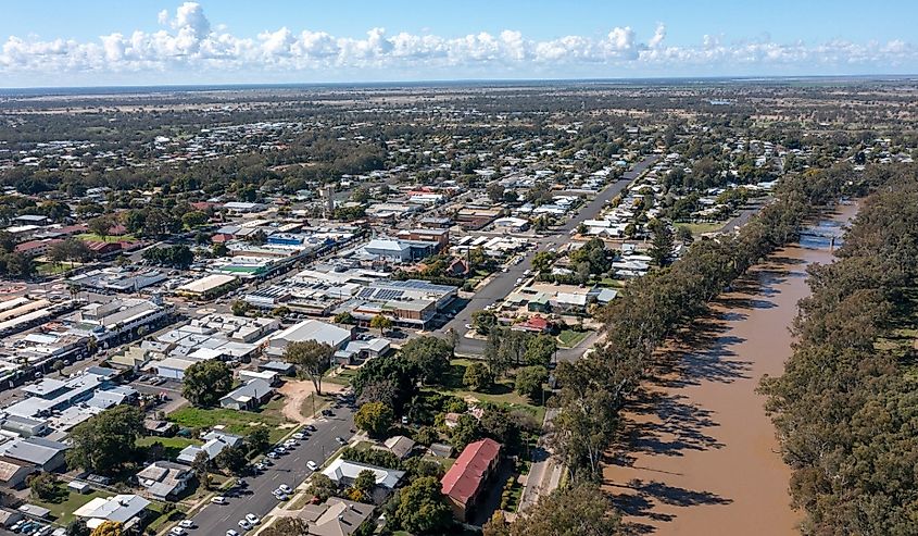 Goondiwindi , Queensland, the town on the Macintyre River.