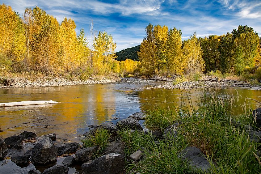 The Big Wood River near Ketchum, Idaho.