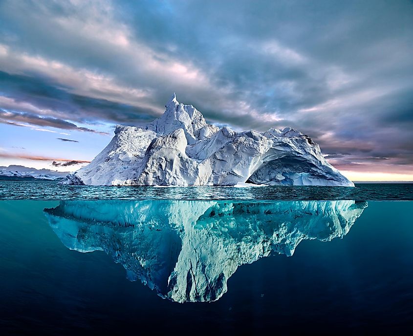 Iceberg floating in the ocean