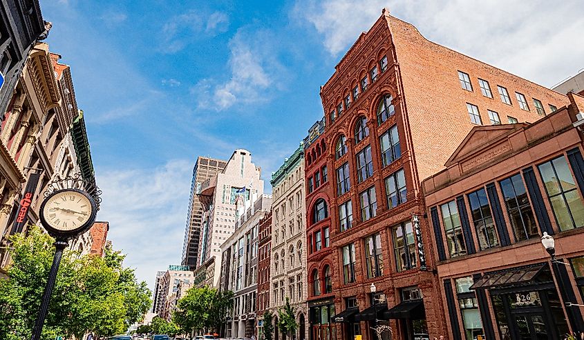 Street view in Louisville downtown