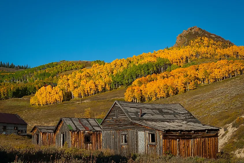Abandoned structures in Steamboat Springs, Colorado.