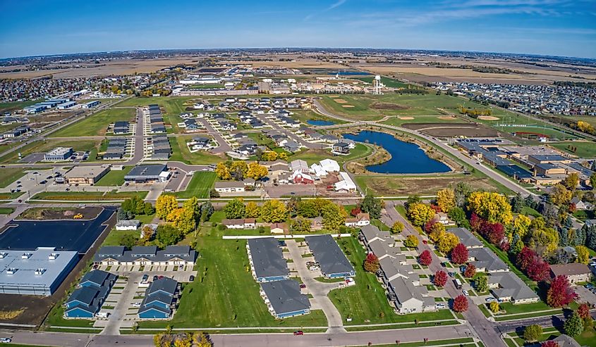 Aerial View of the Sioux Falls Suburb of Harrisburg, South Dakota