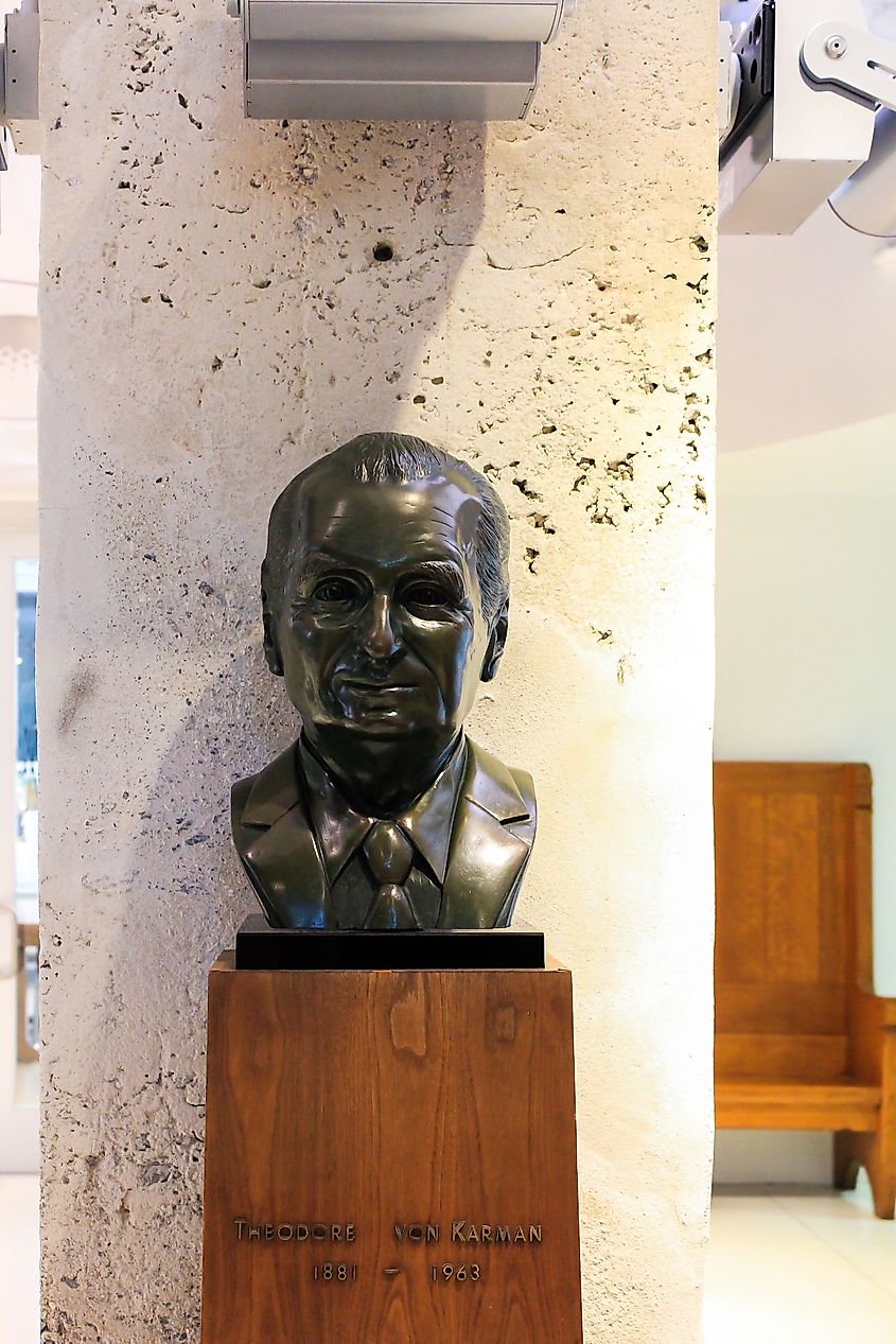 Pasadena, CA / USA - May 24 2011: Theodore Von Karman's bust at California Institute of Technology (CalTech)
