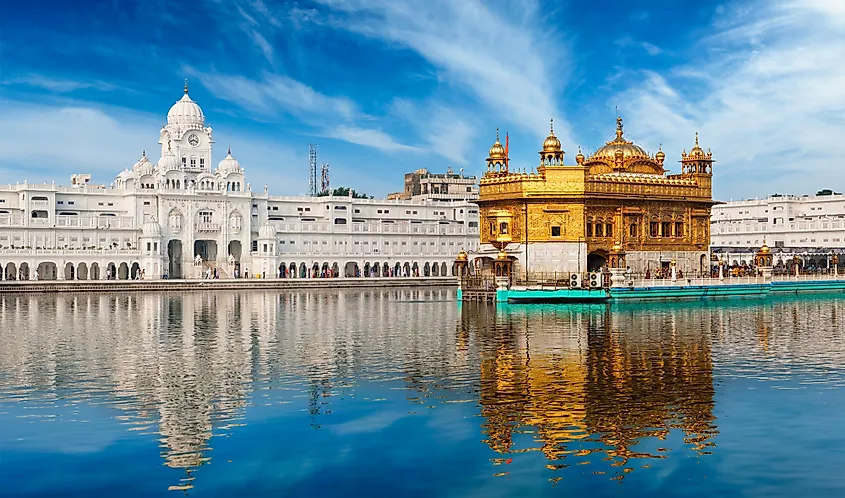 The Golden Temple (Harmandir Sahib) and Akal Takht in Amritsar, Punjab, India