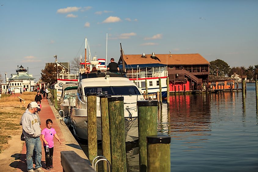 The Chesapeake Bay Maritime Museum is located in St. Michaels, Maryland, and includes a collection of Chesapeake Bay artifacts, exhibitions, and boats.