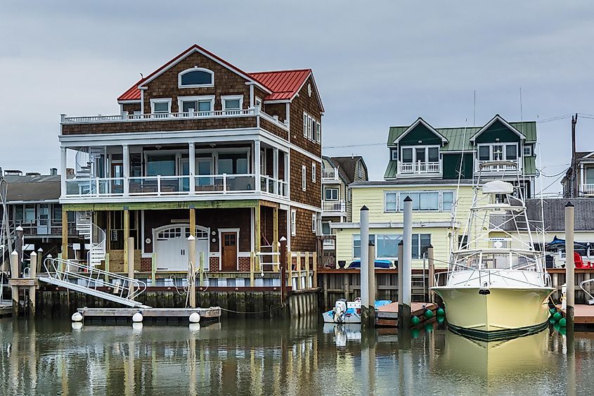 Cape May, New Jersey: Buildings and boats along Cape May Harbor.